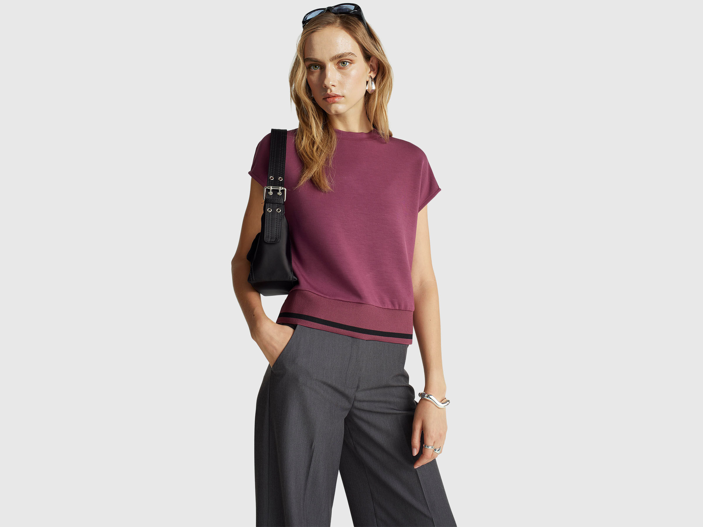 SLEEVELESS SWEATER Femme image number 3